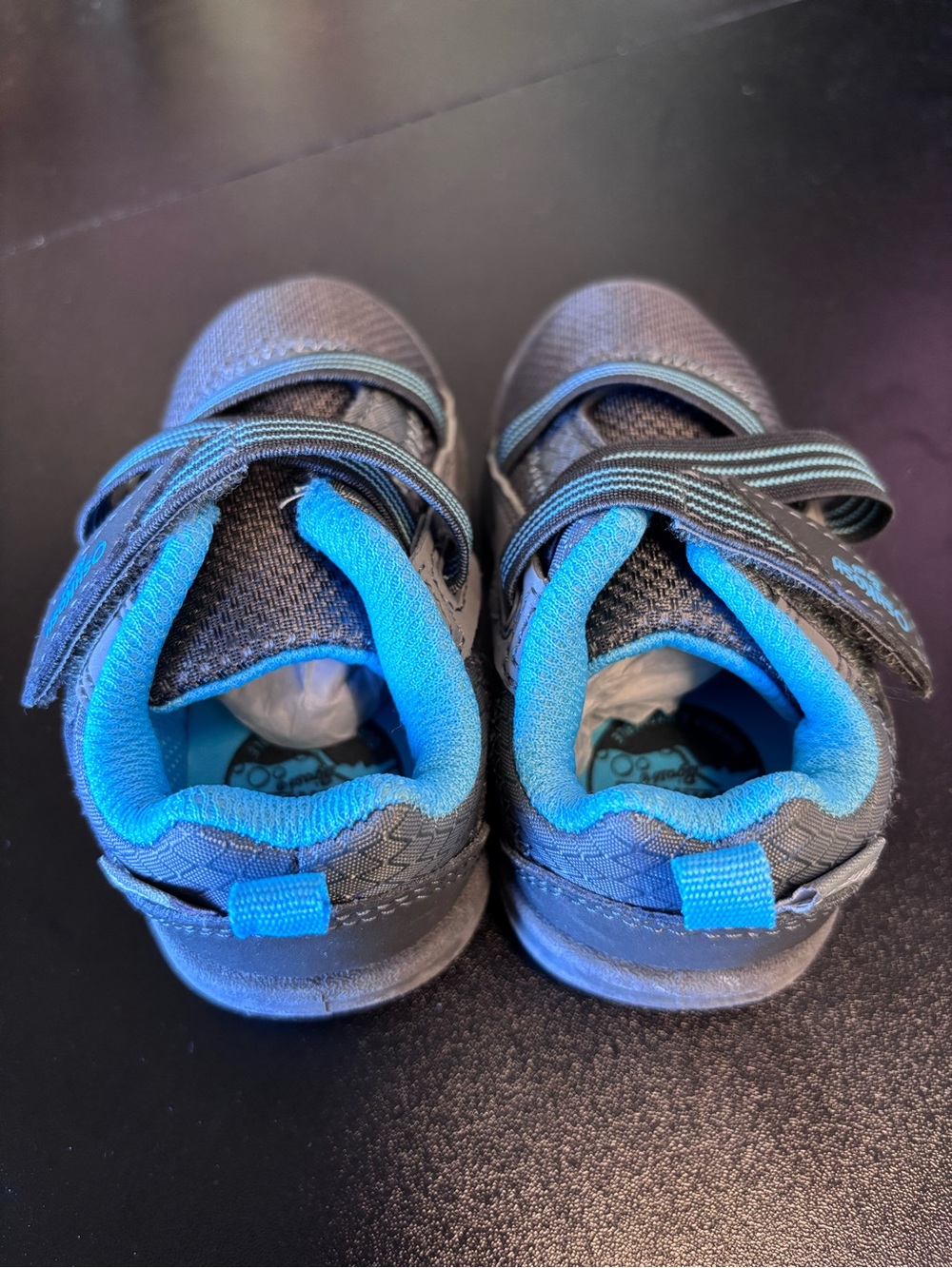 OshKosh B'gosh Black and Bright Blue Kids Sneakers - Velcro Straps